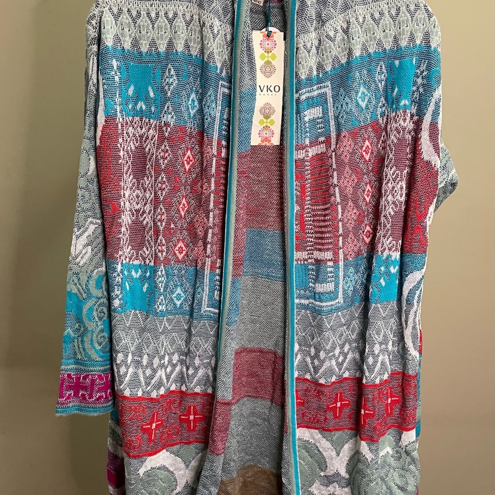 NWT Anthropologie IVKO Multi color Cardigan size 40/42